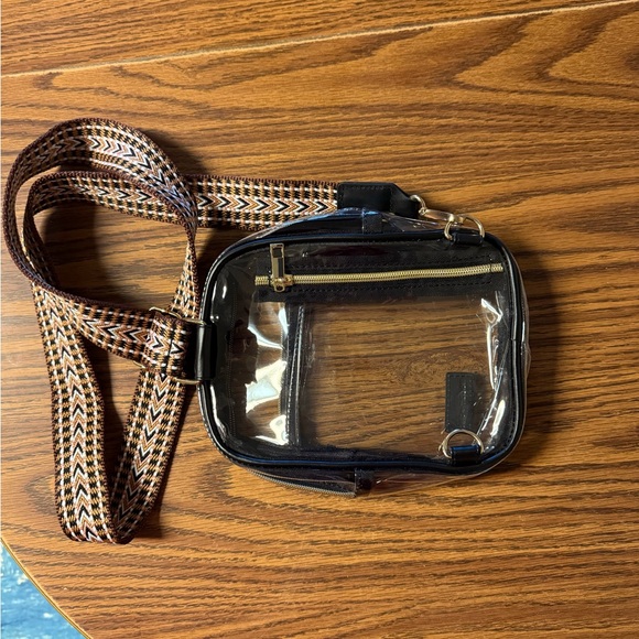 NWOT Clear Crossbody Bag with Black Trim - Picture 4 of 8